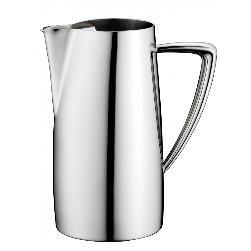 Stainless Steel Pitcher With Lid 2L High Capacity Water Pitcher With Ergonomic Handle Juice Cold Beverage Jug For Home Gatherings Restaurants Bars Etc